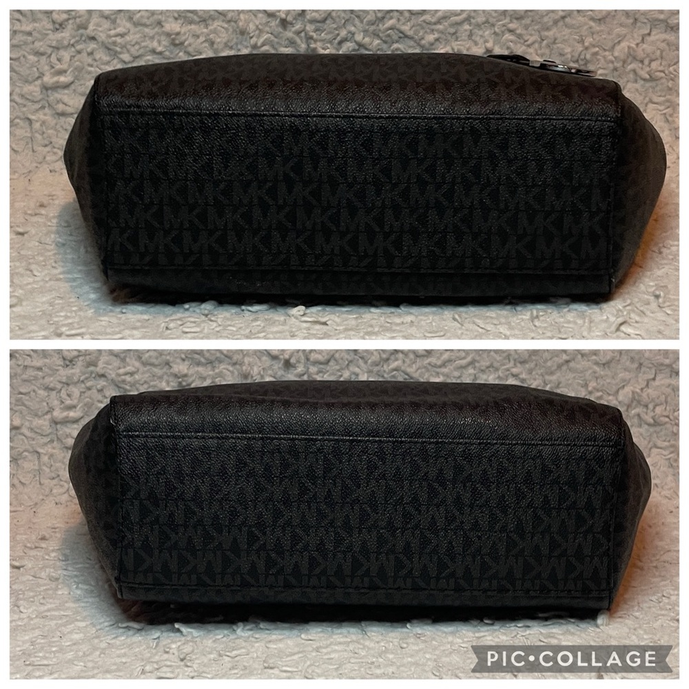 Michael Kors Jet Set Large Monogram Shoulder Bag Tote & Studded Wallet Set Black - Picture 9 of 17